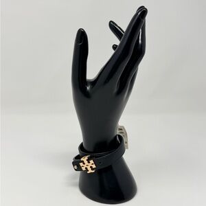 Tory Burch Black Double Wrap Bracelet Chic Everyday Jewelry Work Wear Accessory